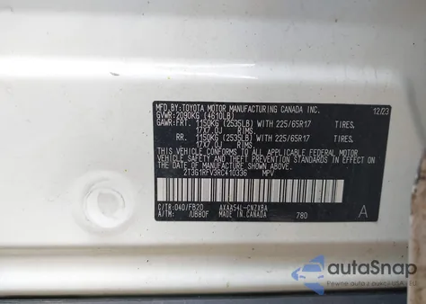 2024 Toyota Rav4 Le из США, поврежденный, VIN 2T3G1RFV3RC410336